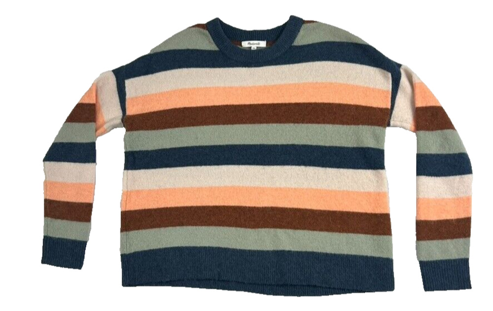 Madewell Sweater Womens XXS Wool Alpaca Blend Multi Striped Colorful Drop